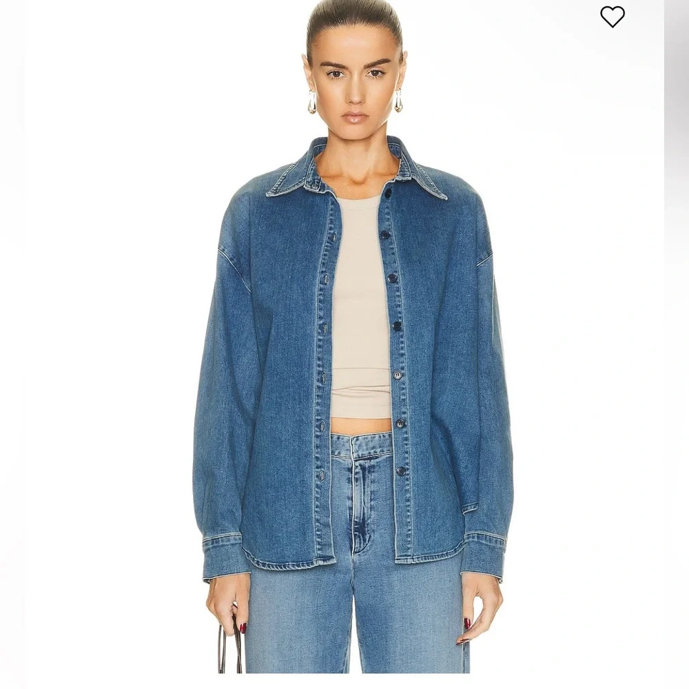 Enza Costa New without tags Denim oversized shirt in Midwash Size 0 = Size XS/S - Picture 6 of 13